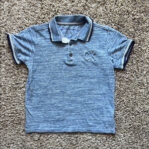 Calvin Klein Heather Blue Polo with Contrast Trim